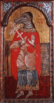 De Heilige Christophorus, die van God een hondenkop kreeg.