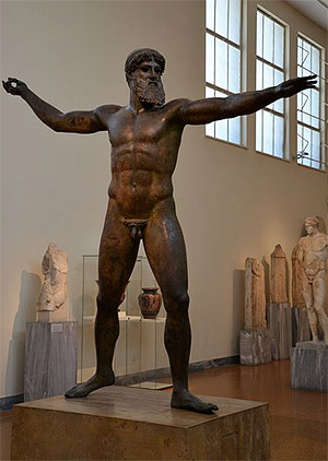 Zeus in het Nationaal Museum in Athene